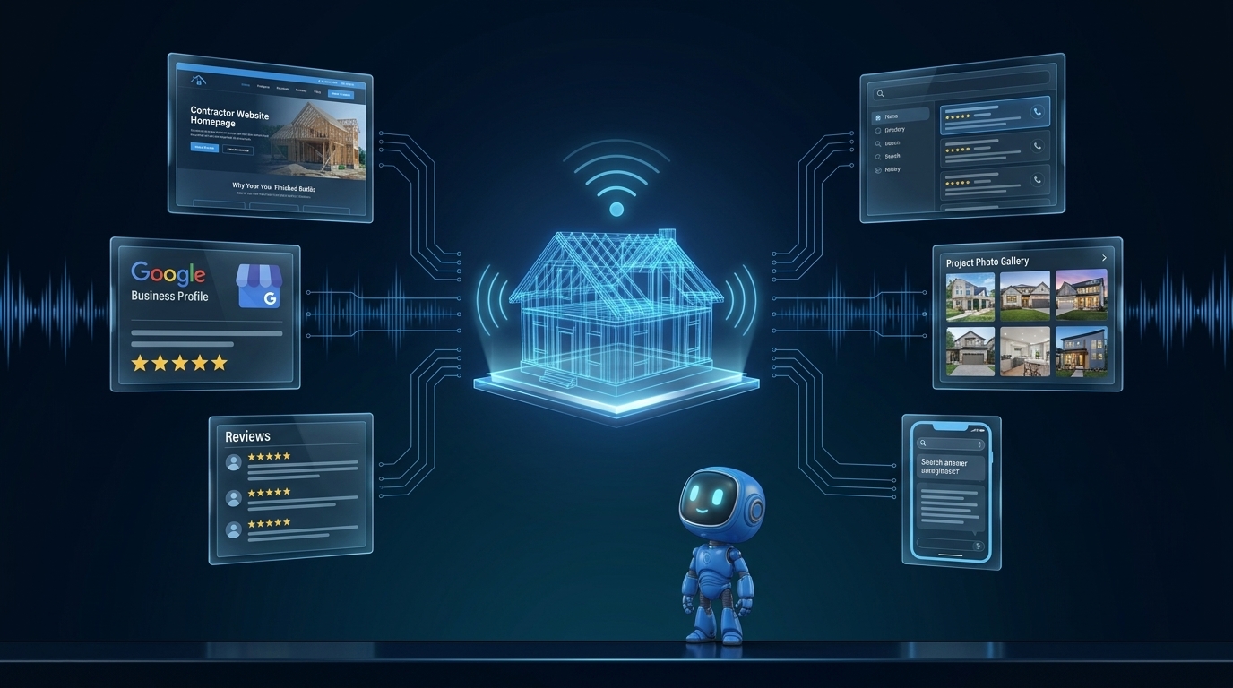 Alignment Everywhere Optimization signal map connecting a website, analytics dashboards, mobile search results and social profiles across one continuous signal.